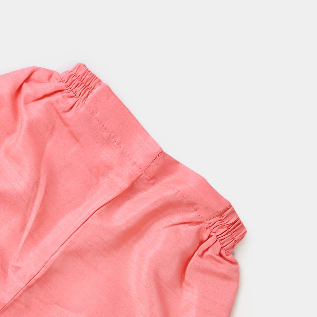 Girls Viscose 3PCs Suit Chatta Patti - Peach