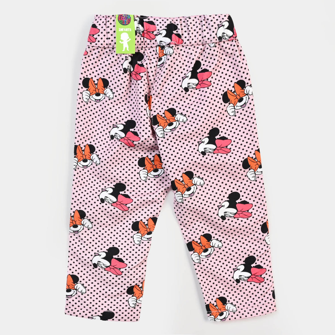 Infant Girls Cotton Pant Print - Pink