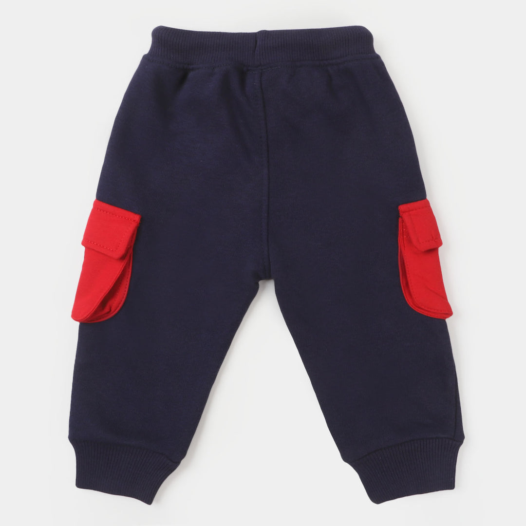 Infant Boys Terry Sleeping Pajama - Navy Blue