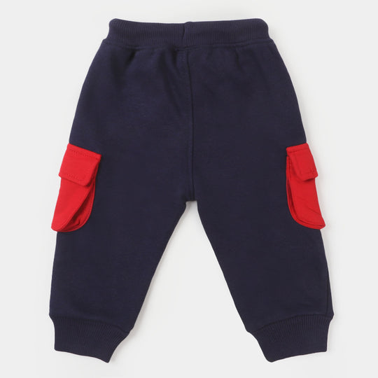 Infant Boys Terry Sleeping Pajama - Navy Blue