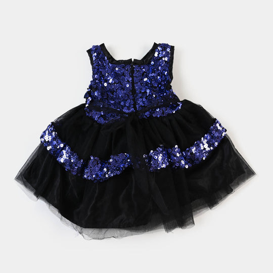 Infant Girls Fancy Frock Sequins-P - Purple