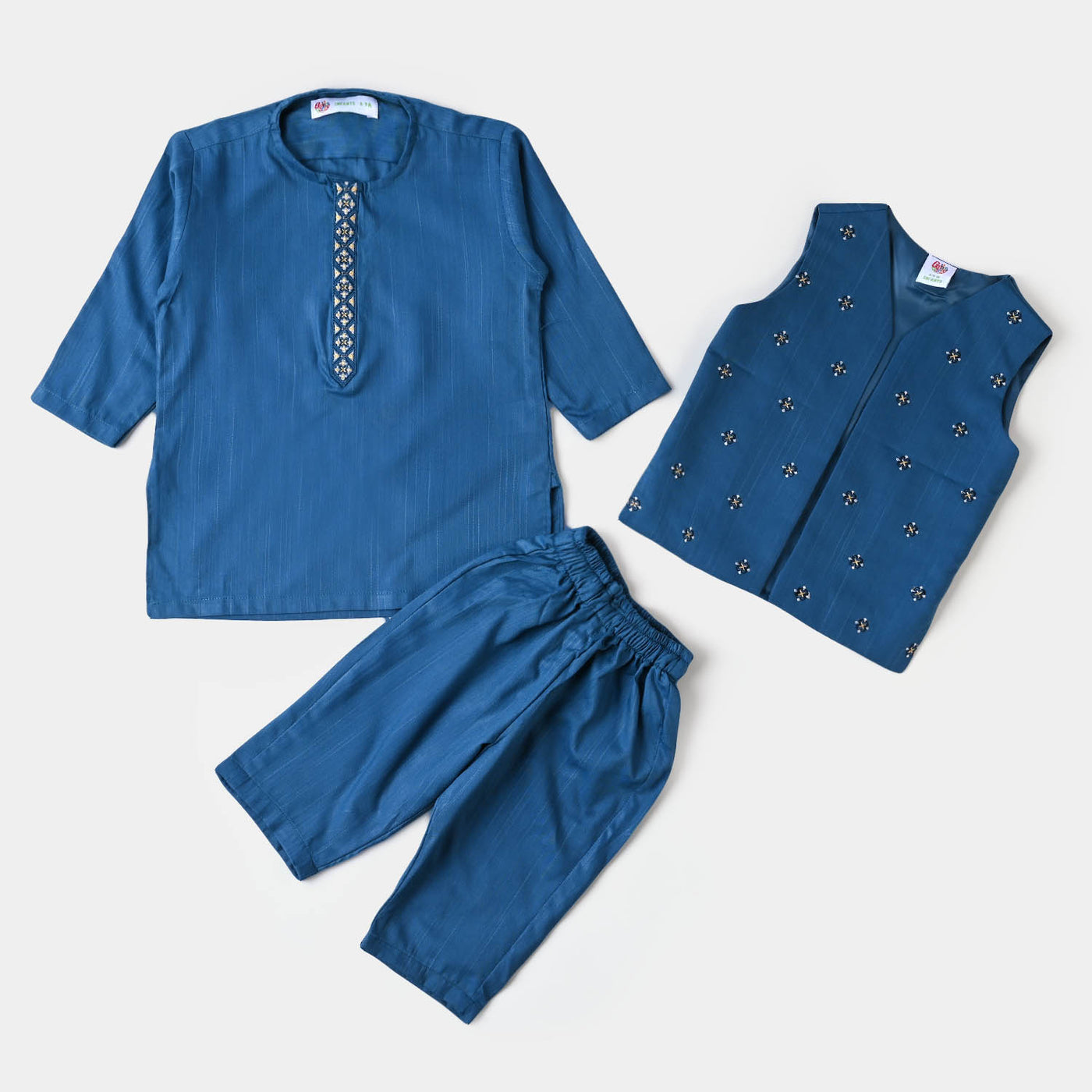 Infant Boys Viscose 3Pcs Suit - Blue