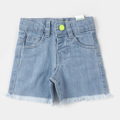 Infant Girls Denim Short Solid - Ice Blue