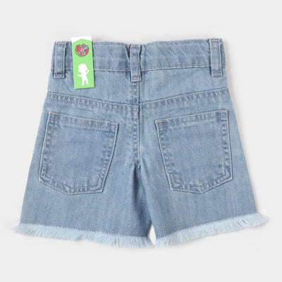 Infant Girls Denim Short Solid - Ice Blue