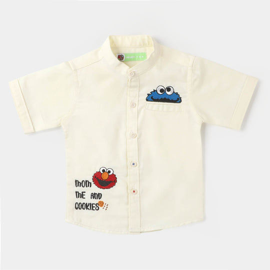 Infant Boys Oxford Casual Shirt Cookie Monster - OFF-White