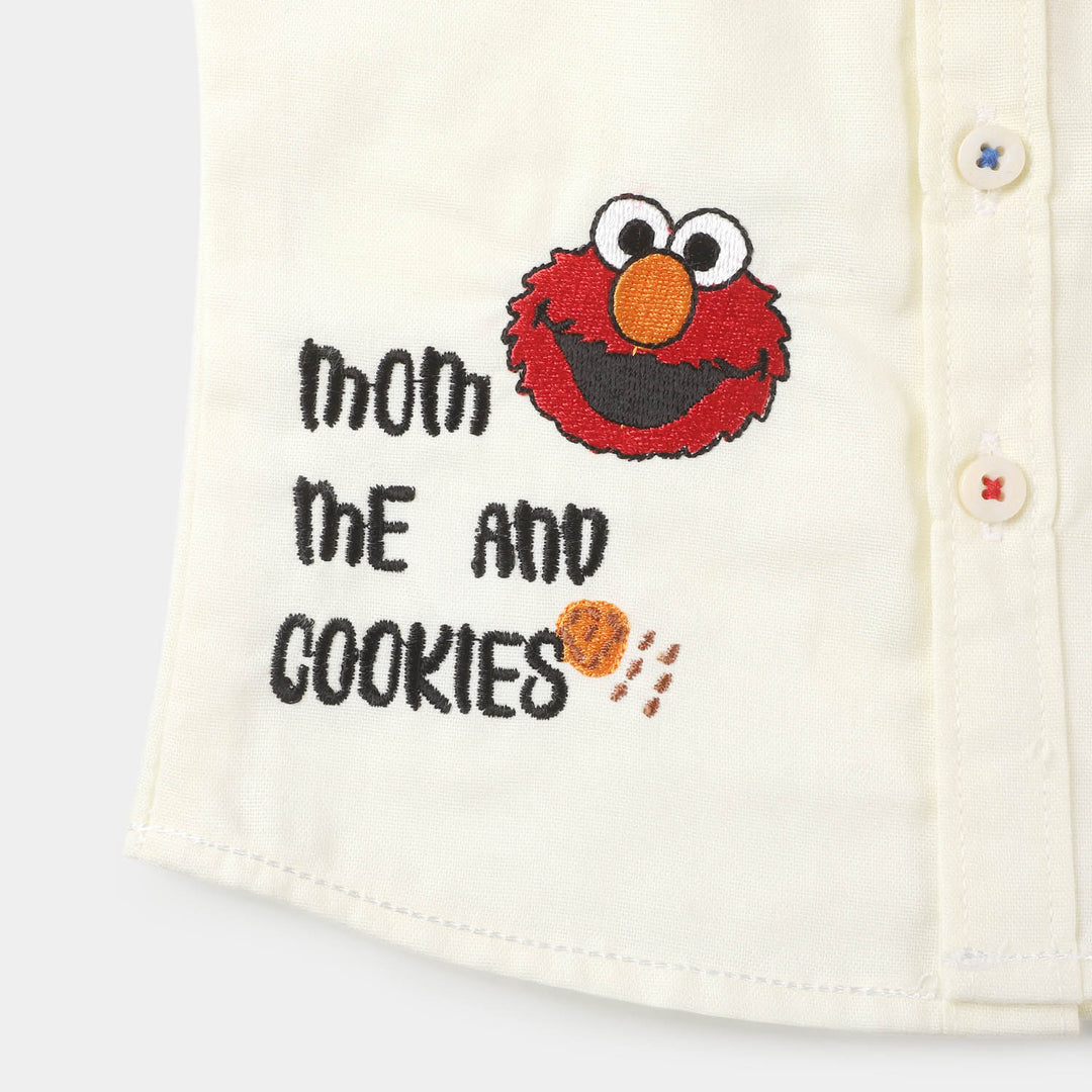 Infant Boys Oxford Casual Shirt Cookie Monster - OFF-White