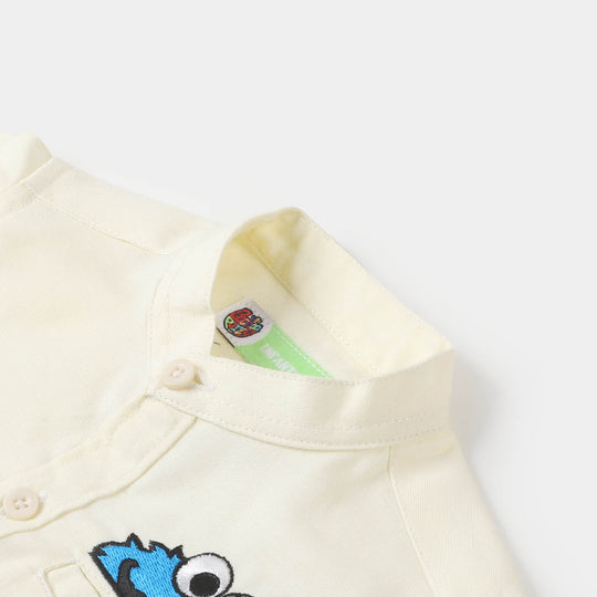 Infant Boys Oxford Casual Shirt Cookie Monster - OFF-White