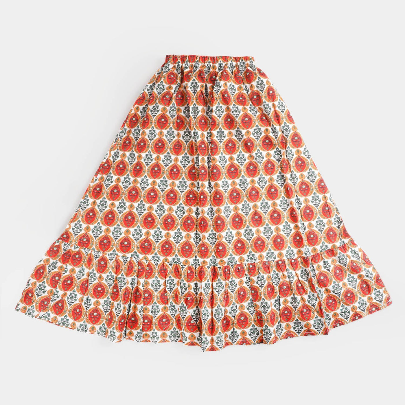 Girls Cotton Long Skirt - Multi